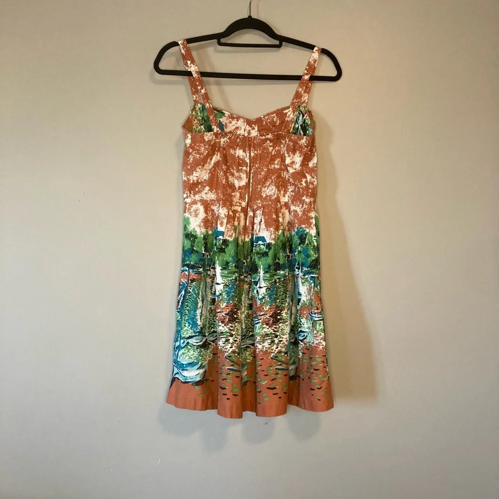 Vintage IXIA Cotton Sundress L Abstract Print sexy summer boho. - Picture 4 of 4